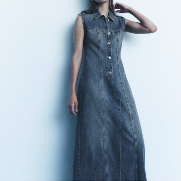 DENIM TRF DRESS - Picture 6 of 13
